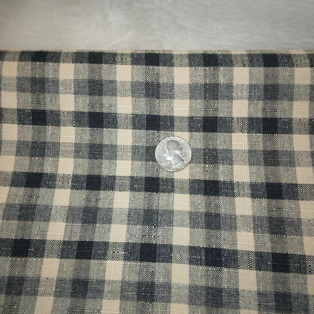 FABRIC Linen Look Synthetic Green Plaid home decor fabric, 2 yards x 54 …